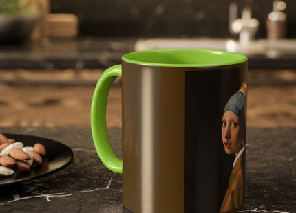 Girl with a Pearl Earring by Johannes Vermeer Colorful Mugs (11oz, 15oz)