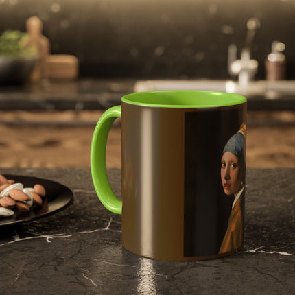 Girl with a Pearl Earring by Johannes Vermeer Colorful Mugs (11oz, 15oz)