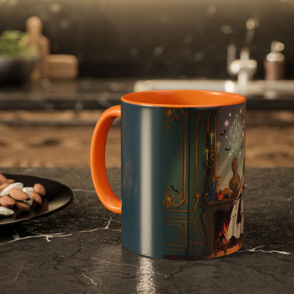 🕯️🎃 The Moonlit Manor Drawing Room Colorful Mug – Elegant Halloween Charm