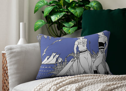 Coastal Elegance Spun Polyester Lumbar Pillow