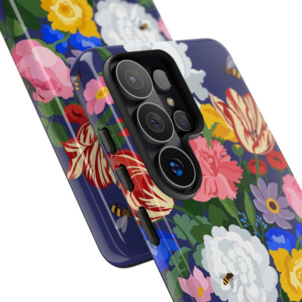 Midnight Floral Bouquet Phone Case – Vibrant Blooms & Enchanted Garden