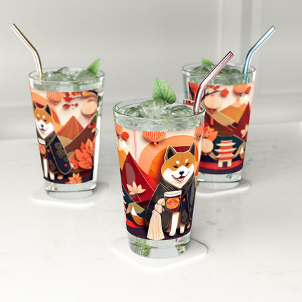 Shiba Inu at an Autumn Harvest Fair Glass, 16oz