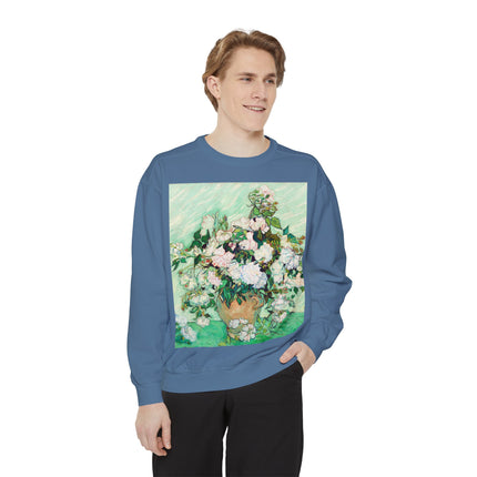 Roses by Vincent Van Gogh Unisex Garment-Dyed Sweatshirt