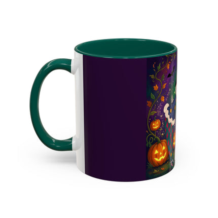 🎭🎃 The Masquerade Beneath The Pumpkin Lantern Colorful Mug – Theatrical Halloween Charm