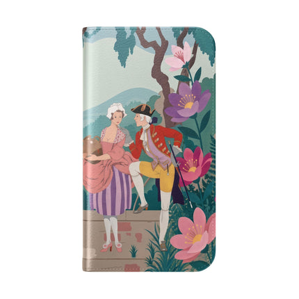 🌺🎭 The Garden Courtship Flip Case – Art Deco Floral Romance