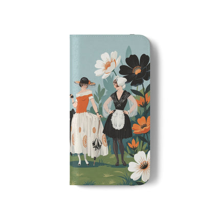 🌼🖤 The Ladies Of The Garden Promenade Flip Case – Art Deco Floral Fashion