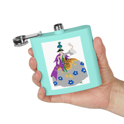Masquerade Marquise Flask – Art Deco Glamour & Carnival Mystique
