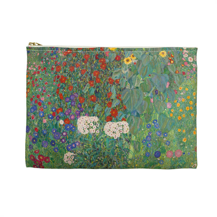 Farm Garden with Sunflowers Accessory Pouch – Gustav Klimt Floral Art Bag