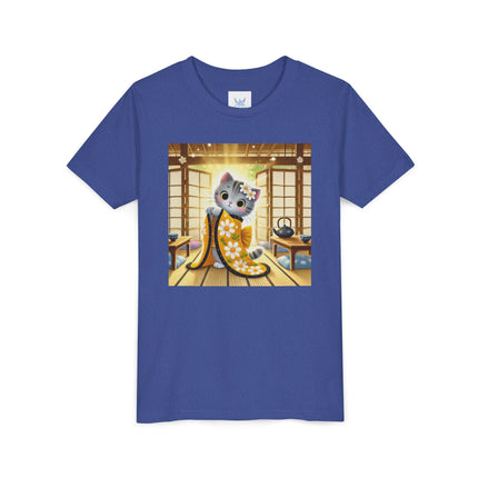 Playful Kitten in the Tea Room Youth Short Sleeve Tee