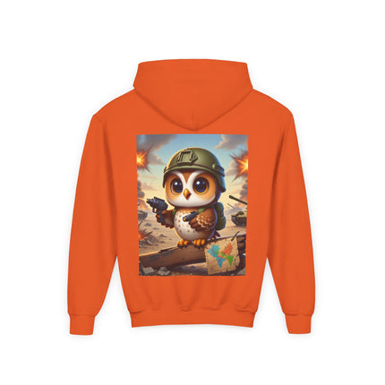 Owl on the Front Lines Youth Hooded Sweatshirt – Courage, Wisdom & Quiet Strength