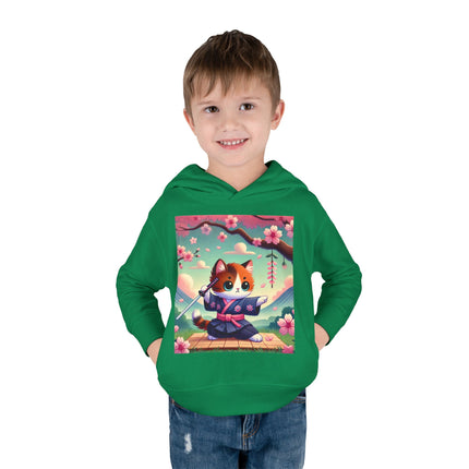 Samurai Kitten Toddler Pullover Fleece Hoodie