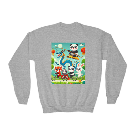 Rolling Along Together Youth Crewneck Sweatshirt – Friendship, Motion & Joyful Adventure