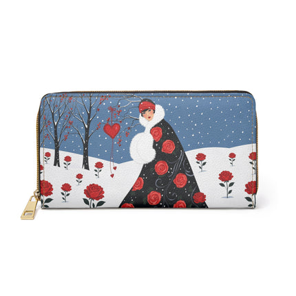 🌹❄️ The Winter Rose Reverie Wallet – Art Deco Winter Romance