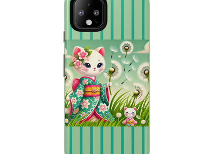 Geisha Kitten and the Dandelion Phone Cases