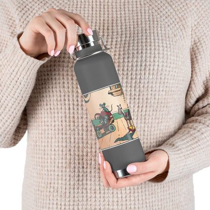 Mischievous Mice on Wheels Copper Vacuum Insulated Bottle, 22 oz