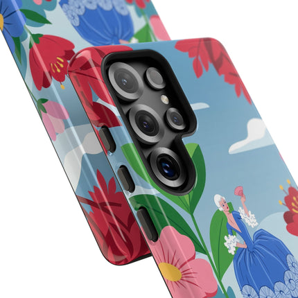 🌺🪭 The Lady Of The Grand Flower Terrace Phone Case – Art Deco Garden Elegance