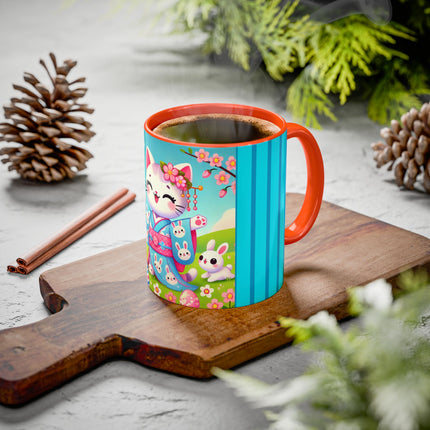 Springtime Kitten’s Easter Joy Colorful Mugs (11oz, 15oz)