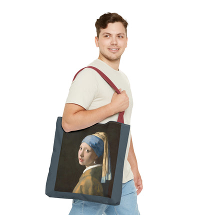 Girl with a Pearl Earring by Johannes Vermeer Tote Bag (AOP)