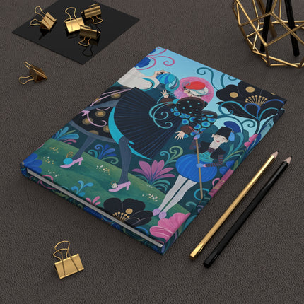 🎭🌸 The Harlequin Garden Dance Hardcover Journal – Art Deco Theatrical Whimsy