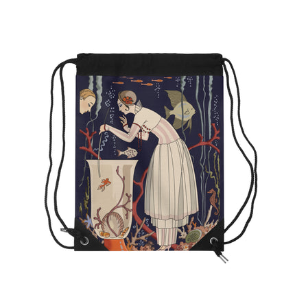The Dazzling Little Fish by George Barbier Drawstring Bag
