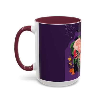 🌹🎃 The Lady Of The Haunted Rose Garden Colorful Mug – Romantic Halloween Charm