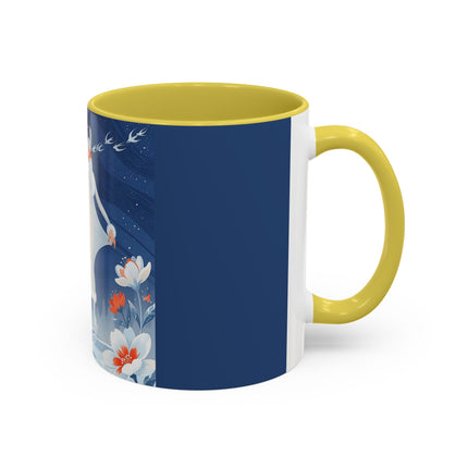 ❄️⛸️ The Winter Skater’s Flight Colorful Mug – Art Deco Floral Fantasy