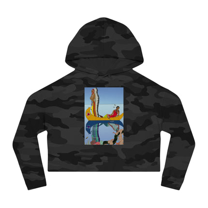 Le long du Missouri (Indian couple on the Missouri River) by George Barbier Women’s Cropped Hooded Sweatshirt