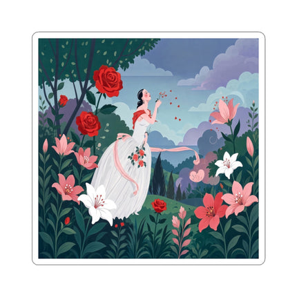 🌹💌 The Garden Of Blown Kisses Kiss-Cut Stickers – Art Deco Floral Romance