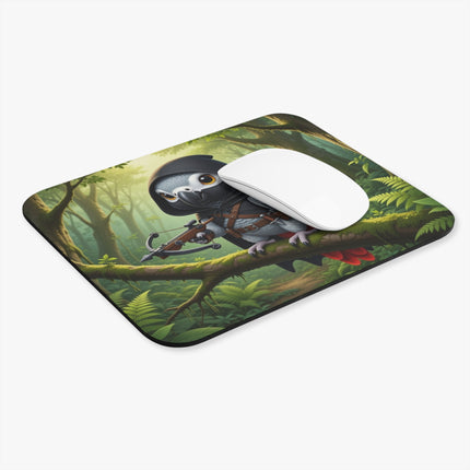 The African Grey Sentinel Mouse Pad – Quiet Strength & Woodland Adventure