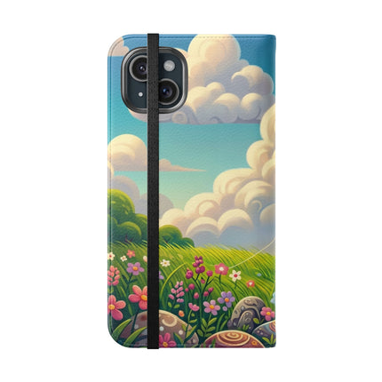 🪁🐉 Geisha Kitten and the Dragon Kite Flip Case – Joyful Flight & Dragon Spirit