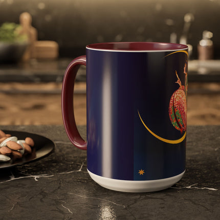 Moonlit Reflections Colorful Mug (11oz, 15oz) – Celestial Elegance, Art Deco Beauty & Dreamy Style