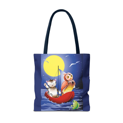 Children's Art Owl and Pussy Cat Tote Bag  (AOP)