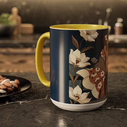 🌸✨ The Midnight Magnolia Masquerade Colorful Mug – Art Deco Nocturne