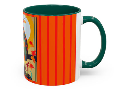 Black Cat in Kimono Colorful Mugs, 11oz