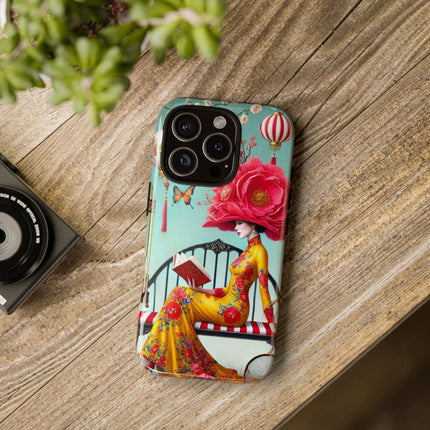 Reading In A Painted Garden Phone Cases
