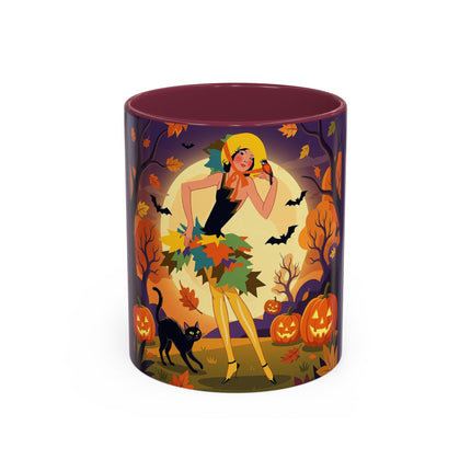 🌕🍂 Autumn Song Beneath The Harvest Moon Colorful Mug – Whimsical Halloween Charm