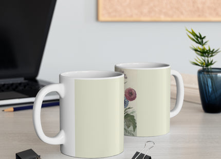 Bouquet of Flowers in the Neck of a Green Vase by Willem van Leen Ceramic Mug 11oz