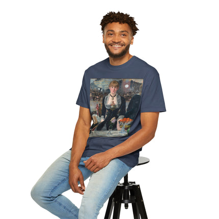 A Bar at the Folies-Bergère by Edouard Manet Unisex Garment-Dyed T-shirt