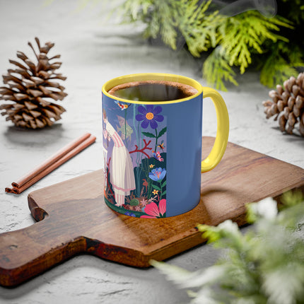 The Lady Of The Enchanted Aquarium Colorful Mugs – Art Deco Aquatic Elegance