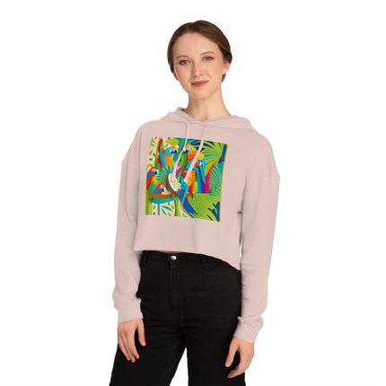 Colorful Macaws Women’s Cropped Hooded Sweatshirt