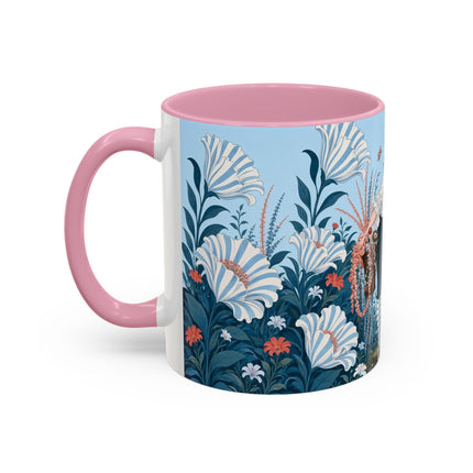 🎨💙 The Enchanted Garden Artist Colorful Mug – Art Deco Floral Whimsy