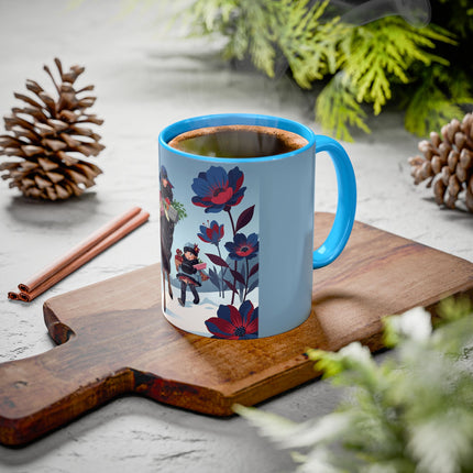 🎁🌺 The Christmas Gift Garden Stroll Colorful Mug – Art Deco Holiday Fantasy