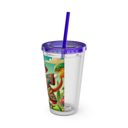 Dragon Dance on Wheels Sunsplash Tumbler with Straw, 16oz