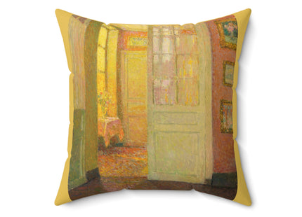 Interior, Window Light by Henri Le Sidaner Spun Polyester Square Pillow