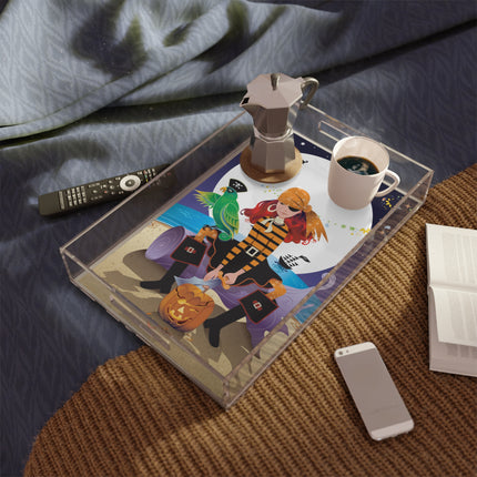 Moonlit Pirate Halloween Acrylic Serving Tray
