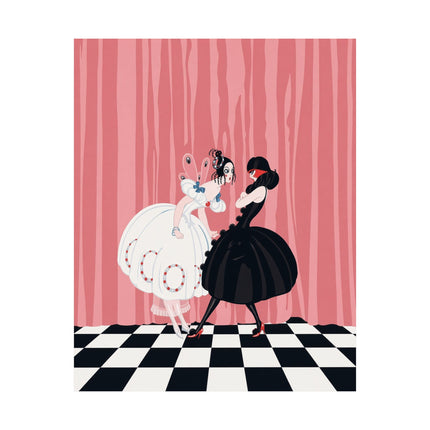 🎭🖤 The Ladies Of The Midnight Masquerade Matte Vertical Poster – Art Deco Fashion Illustration