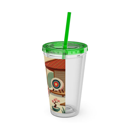 Archer Kitten in the Zen Garden Sunsplash Tumbler with Straw, 16oz