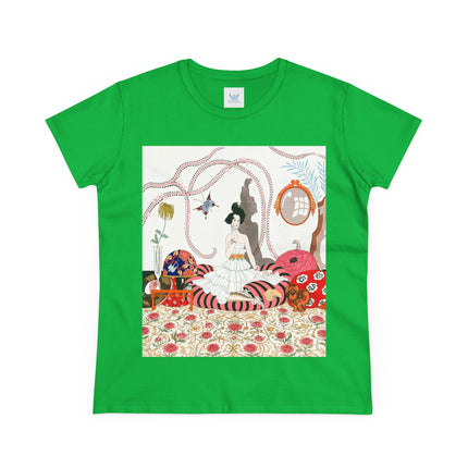 🌹🐕 The Rose Salon Companion Cotton Tee – Art Deco Fashion & Dog Elegance