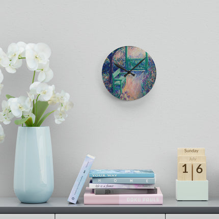 The Artist’s Garden Acrylic Wall Clock, Round and Square