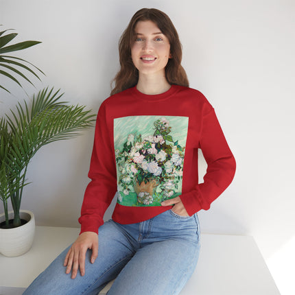 Roses by Vincent Van Gogh Heavy Blend™ Crewneck Sweatshirt